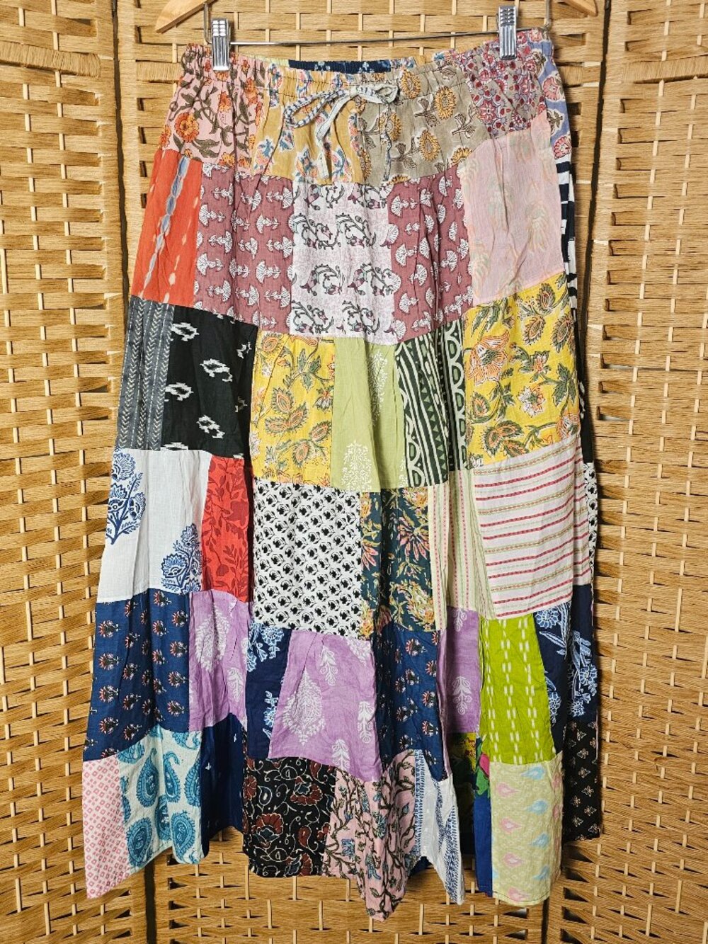 Patchwork Boho Maxi Skirt OS NWOT